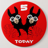 Alpaca llama Twins Birthday Button (Vorderseite)