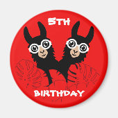 Alpaca llama Twins Birthday Magnet (Vorne)