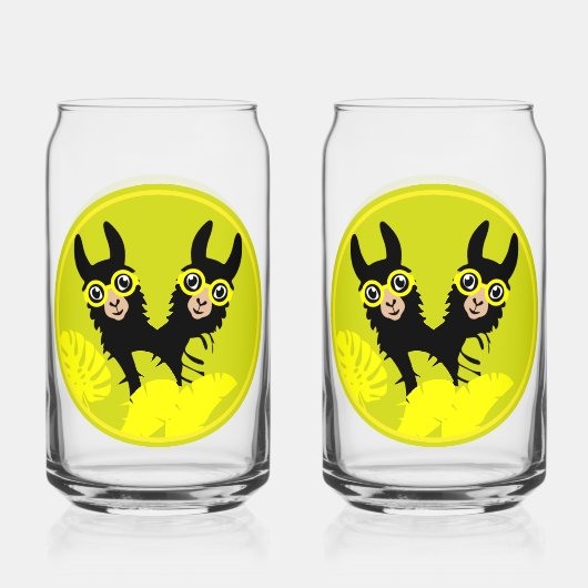 Alpaca llama Twins Dosenglas (Vorderseite)