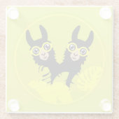 Alpaca llama Twins Glasuntersetzer (Rückseite)