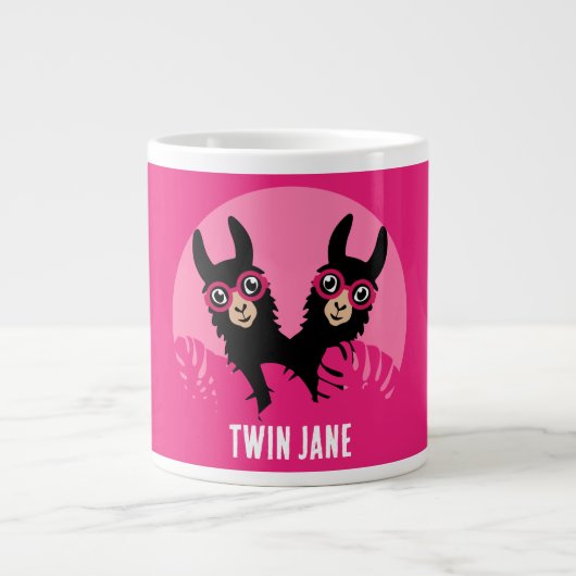 Alpaca llama Twins Jumbo-Tasse (Vorderseite)