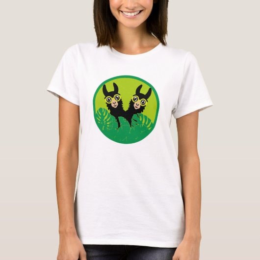 Alpaca llama Twins T-Shirt (Vorderseite)