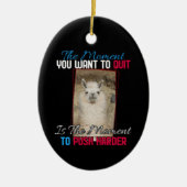 Alpaca Llama - Verstärkung der Anstrengungen Keramik Ornament (Vorne)