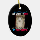 Alpaca Llama - Verstärkung der Anstrengungen Keramik Ornament (Hinten)