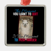 Alpaca Llama - Verstärkung der Anstrengungen Ornament Aus Metall (Vorne)