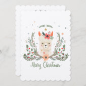Alpaca Llama Weihnachtskarte Einladung (Vorne/Hinten)