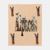 Alpaca-Logo mit Alpacas, Fleecedecke (Vorderseite)