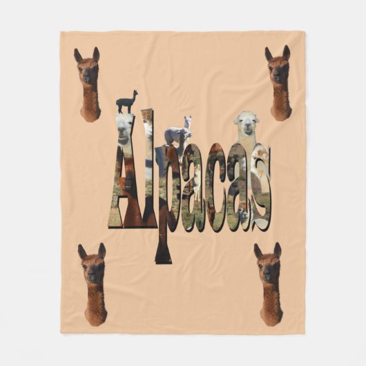 Alpaca-Logo mit Alpacas, Fleecedecke (Vorderseite)