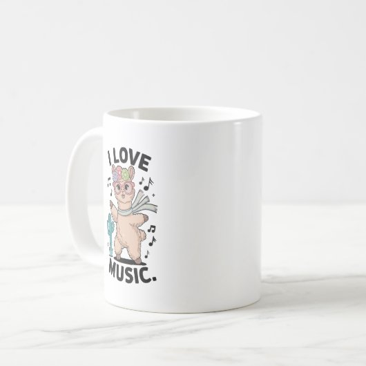 Alpaca love music kaffeetasse (Vorderseite Links)