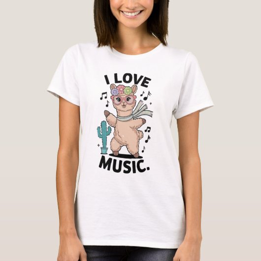 Alpaca love music T-Shirt (Vorderseite)