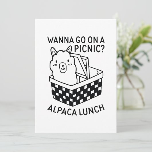 Alpaca Lunch Dankeskarte (Stehend Vorderseite)