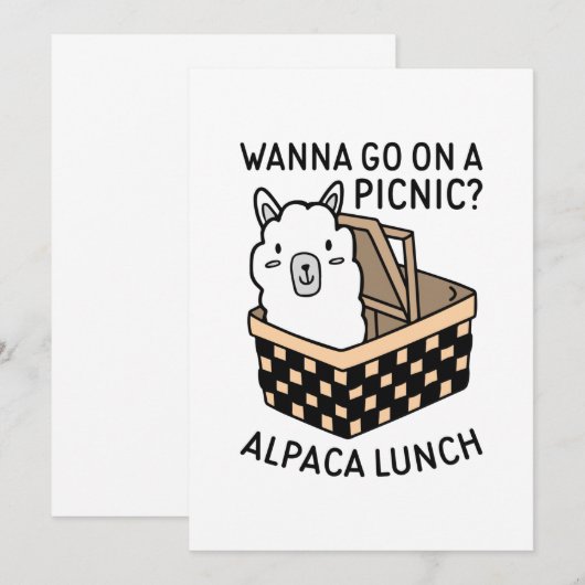 Alpaca Lunch Dankeskarte (Vorne/Hinten)