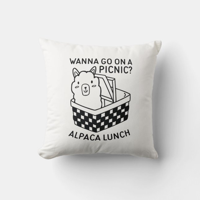 Alpaca Lunch Kissen (Vorderseite)