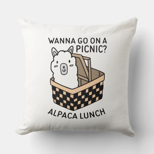 Alpaca Lunch Kissen (Vorderseite)