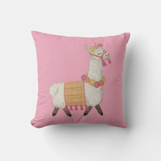 Alpaca lustige helle Kinderzimmer Kissen (Vorderseite)