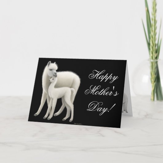 Alpaca Mama Happy Mothers Day Card Karte (Vorderseite)