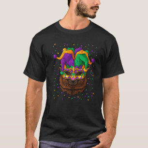 Alpaca Mardi Gras Animal Face Carnival Jester Fest T-Shirt