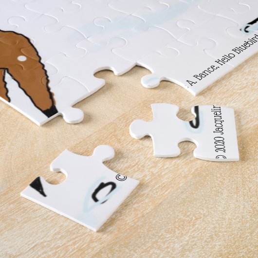 Alpaca Marvin im Winter Mondlicht Puzzle (Seite)