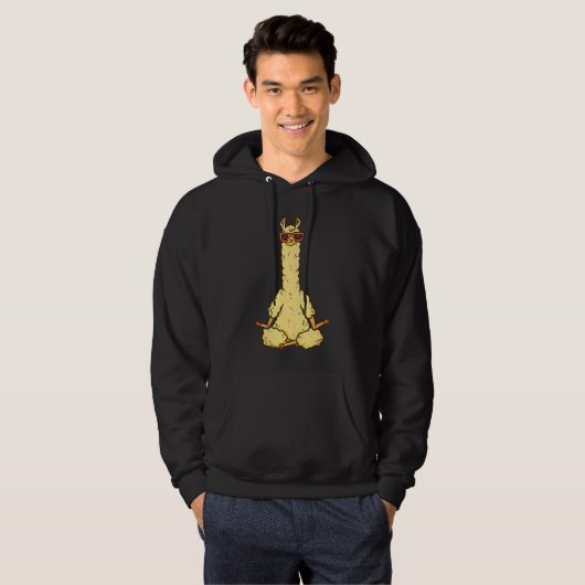 Alpaca Meditation Männer Frauen Llama Alpacas Hoodie (Vorne ganz)