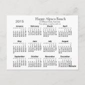 Alpaca Melange Kalender ~ Postkarte (Rückseite)