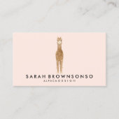 Alpaca Minimal Pink Llama Visitenkarte (Vorderseite)
