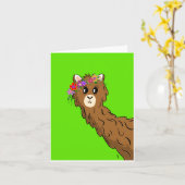 Alpaca mit Blume Halo Karte (Gelbe Blume)
