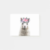 Alpaca mit Blume Post-it Klebezettel (Vorderseite)
