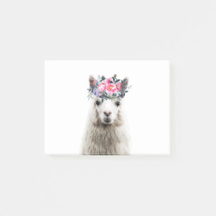 Alpaca mit Blume Post-it Klebezettel