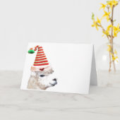 ALPACA MIT CHRISTMAS HAT CHRISTMAS Card Karte (Gelbe Blume)