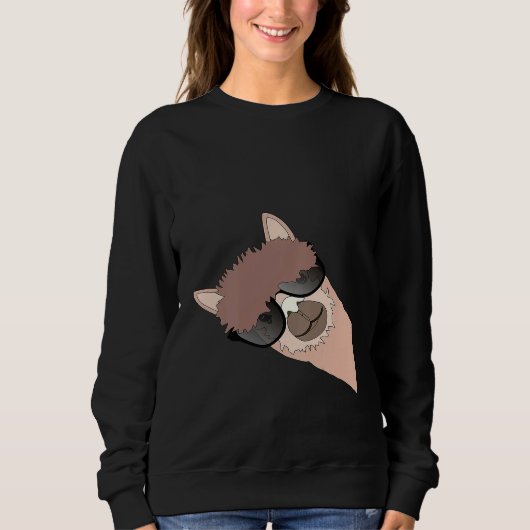 Alpaca mit Sonnenbrille Coole Lama Outfit Sweatshirt (Vorderseite)