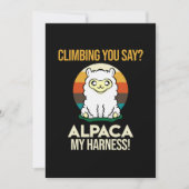 Alpaca My Harness Mountain Climber Rock Climbing G Dankeskarte (Vorderseite)