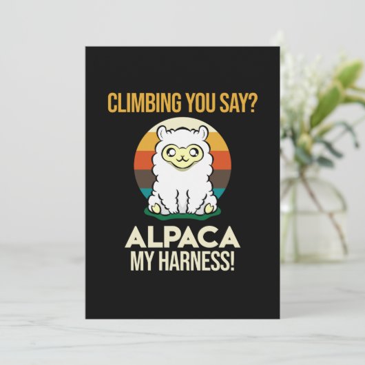 Alpaca My Harness Mountain Climber Rock Climbing G Dankeskarte (Stehend Vorderseite)