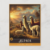 Alpaca | Niedliche Vintage Tierpostkarte Postkarte (Vorderseite)