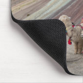 Alpaca on rainbow mountain, Peru Mousepad (Ecke)