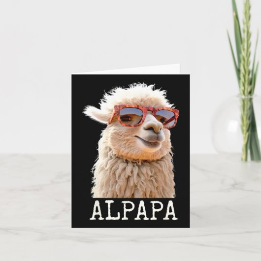 Alpaca Papa Alpapa Lama Daddy Niedlich Alpaca Vate Karte (Vorderseite)