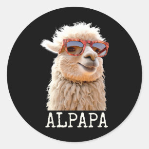 Alpaca Papa Alpapa Lama Daddy Niedlich Alpaca Vate Runder Aufkleber