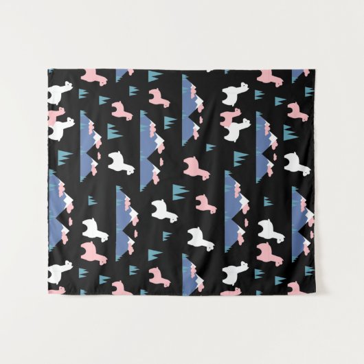 Alpaca Paradies Wandteppich (Vorderseite (Horizontal))