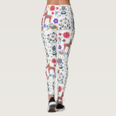 Alpaca Pinata mit Blauem Haus und Blume Leggings (Rückseite)