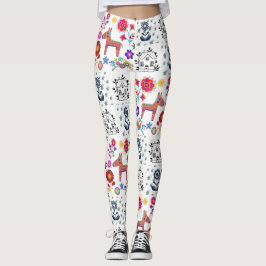 Alpaca Pinata mit Blauem Haus und Blume Leggings