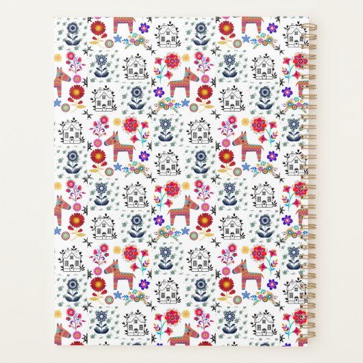 Alpaca Pinata mit Blauem Haus und Blume Planer (Rückseite)