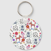 Alpaca Pinata mit Blauem Haus und Blume