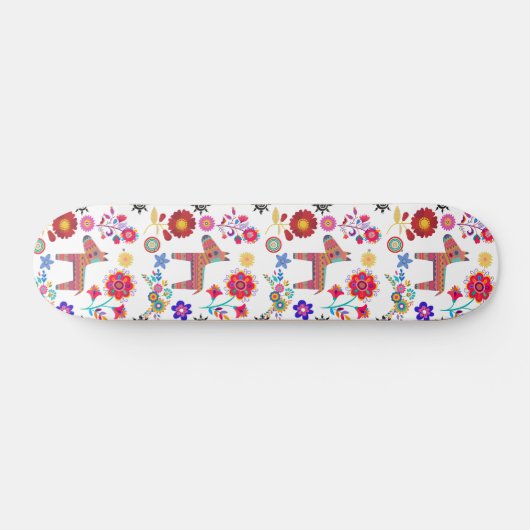 Alpaca Pinata und Blume Design Skateboard (Horizontal)