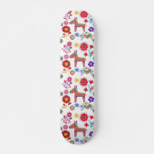 Alpaca Pinata und Blume Design Skateboard (Vorne)