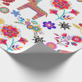 Alpaca Pinata und Blume Umschlagpapier Geschenkpapier (Ecke)