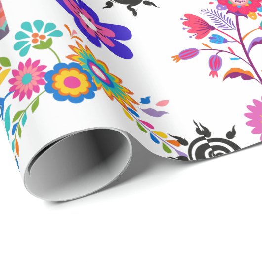 Alpaca Pinata und Blume Umschlagpapier Geschenkpapier (Rolleneckpunkt)