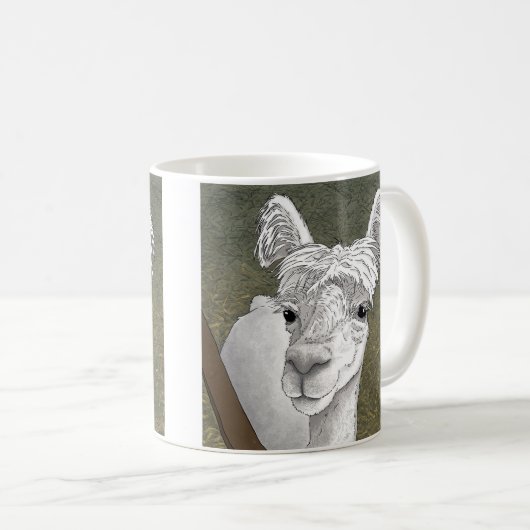 Alpaca Portrait 2 Kaffeetasse (VorderseiteRechts)