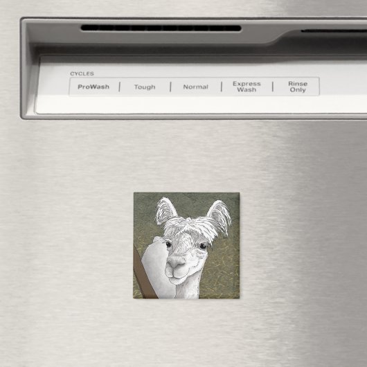 Alpaca Portrait 2 Magnet (In Situ (Geschirrspüler))