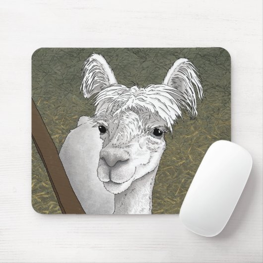 Alpaca Portrait 2 Mousepad (Mit Mouse)