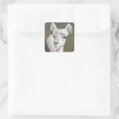 Alpaca Portrait 2 Quadratischer Aufkleber (Tasche)