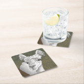 Alpaca Portrait 2 Rechteckiger Pappuntersetzer (Vor Ort)